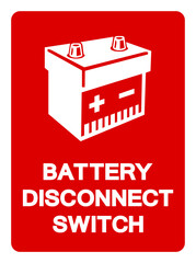 Battery Disconnect Switch Symbol Sign, Vector Illustration, Isolate On White Background Label. EPS10