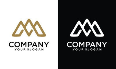 Letter M W MW WM logo design concept. Elegant vector logo template - obrazy, fototapety, plakaty