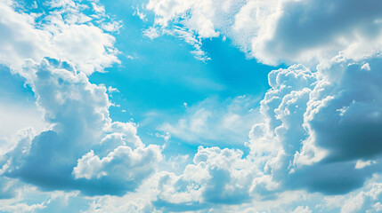 Beautiful blue sky cloudsfor background. Panorama of sky . Generative Ai