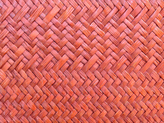 rattan woven painted red brown, tradition thai bamboo wicker patterned