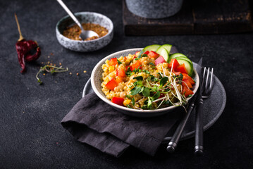 Bulgur with chickpeas and vegetables