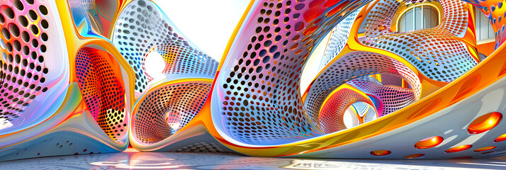 Fraktale 3D Elemente. Mikroskopische Plasm Moleküle. Neue Technologie unter Mikroskop  © shokokoart