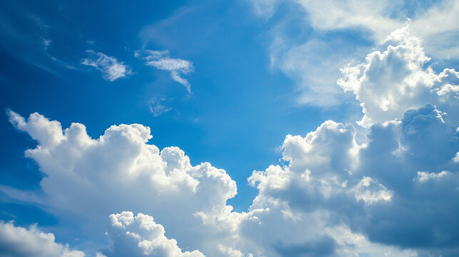 Panorama of sky , Beautiful blue sky cloudsfor background. Generative Ai