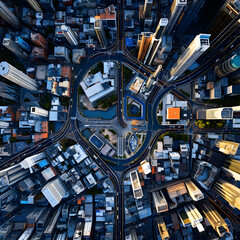 Drone's Eye View: A Cityscape Framed by the Confluence of Urbanization and Natural Beauty