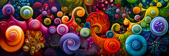 Fraktale 3D Elemente. Mikroskopische Plasm Moleküle. Neue Technologie unter Mikroskop  © shokokoart