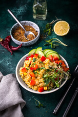 Bulgur with chickpeas and vegetables