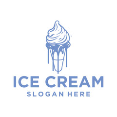 Ice cream drip logo vector illustration