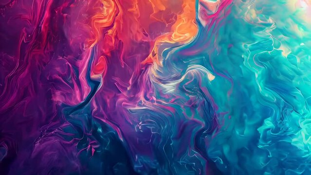 Abstract background of acrylic paint in blue, pink and purple tones.