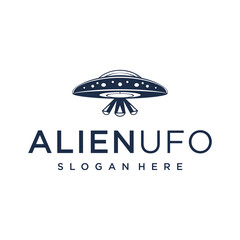 Alien UFO logo vector illustration