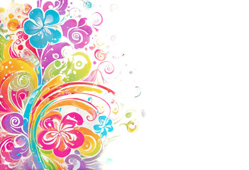 rainbow-colored splats background retro swirly elements floral