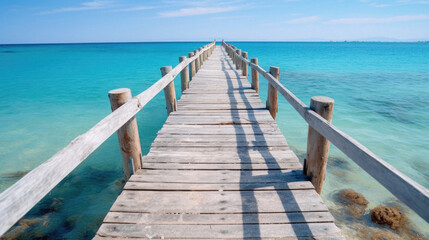 Obraz premium Wooden pier on the tropical beach, Koh Samui, Thailand