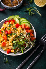 Bulgur with chickpeas and vegetables