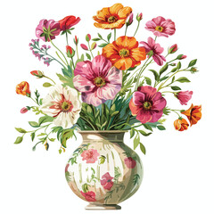 Flowers Vase Clipart clipart isolated on white background