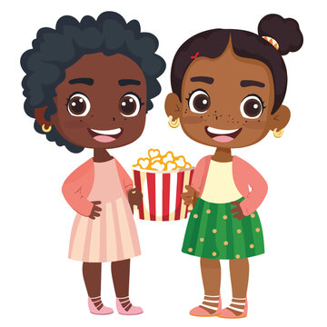 Girls Movie Night Clipart Black Girl Friend clipart 