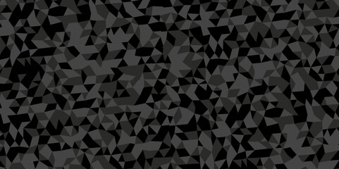 Abstract geometric wall tile and metal cube background triangle wallpaper. Gray and black polygonal background. Seamless geometric pattern square shapes low polygon backdrop background.