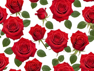 Red Roses Bouquet on White Background