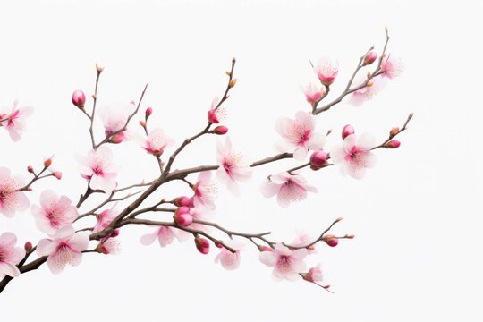 an illustration of a branch with pink flower buds on it