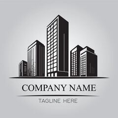 Property company logo black in white background vector image