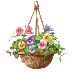 Hanging Flowerpot Clipart clipart isolated on white