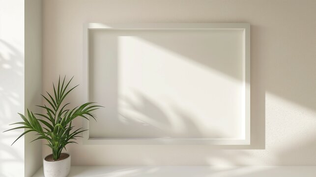 Mock up frame, gallery style, home room interior, 3d render