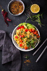 Bulgur with chickpeas and vegetables