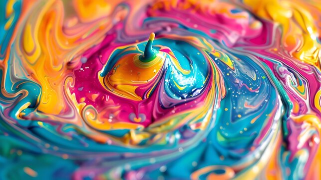Colorful abstract painting with vibrant colors. Perfect for adding a touch of excitement to any room.