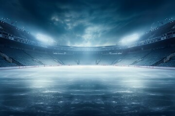 ice rink stadium background psd with snow