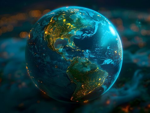 Glowing Globe Highlighting Regions with Increased Clinical Trial Activity