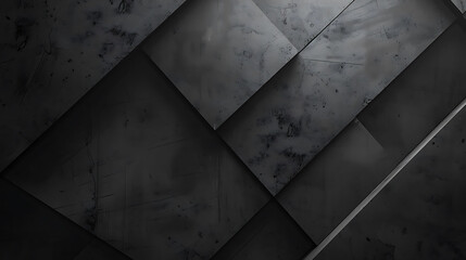 Abstract background of black and gray geometric shapes with a rough, textured surface.