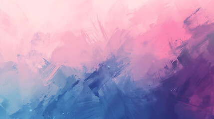 Abstract painting with soft pastel colors. Pink, blue and white. Delicate and feminine.