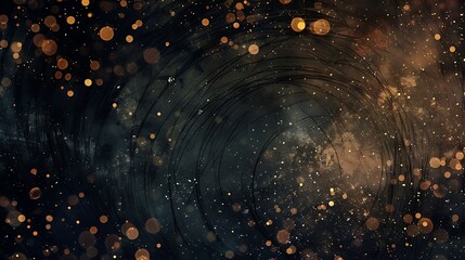 Abstract grunge background with glowing golden particles. - obrazy, fototapety, plakaty