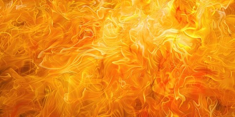 Naklejka na ściany i meble intense and mesmerizing texture of fire. The orange and yellow flames create an abstract pattern that could be used in a variety of designs or to represent concepts related to heat, energy, danger
