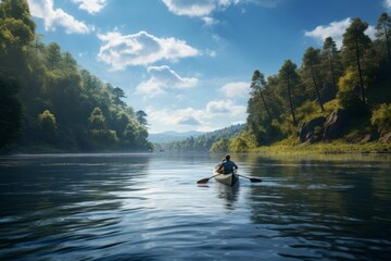 Kayaking on a scenic river