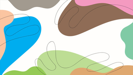 ABSTRACT BACKGROUND WITH HAND DRAWN SHAPES PASTEL FLAT COLOR VECTOR DESIGN TEMPLATE FOR WALLPAPER, COVER DESIGN, HOMEPAGE DESIGN