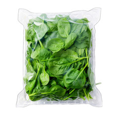 a Fresh green Spinach in a plastic package box png