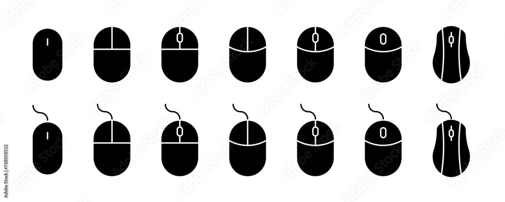 Poster computer mouse icons set. pc cursor vector icons. computer mouse vector icon collection
