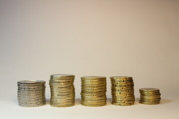 Isolated Wealth: Piles of Euros Amid Economic Flux