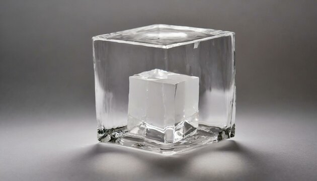 Capturing Clarity: Studio Photography of a Clear Glass Cube"