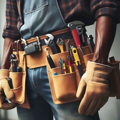 Maintenance worker's tools kit - obrazy, fototapety, plakaty