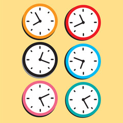 Timeline and clock icons. Vector linear icons set.