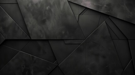Bold angular shapes in abstract dark panel design. Dramatic texture interplay in modern backdrop. Contemporary dark angular panel arrangement with textured detail. - obrazy, fototapety, plakaty
