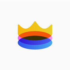 king crown colorful gradient logo vector icon illustration - 768064325