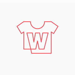 w letter tee tshirt apparel clothing monogram logo vector icon illustration - 768064338