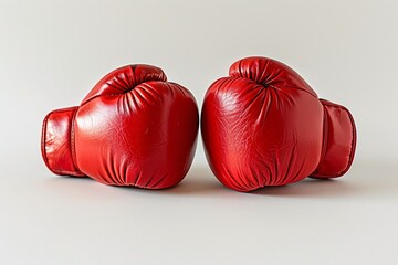 a pair of red boxing gloves - obrazy, fototapety, plakaty