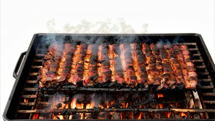 Cooking meat on coals. The grill.