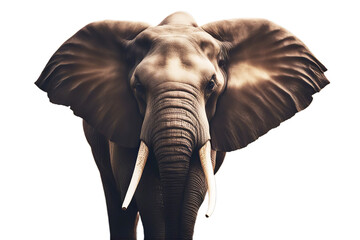 elephant an isolated head animal trunk white grey africa asian big dangerous eye face mouth giant huge indian large mammal nature nose close corpulent fat power gentle profile rough texture skin