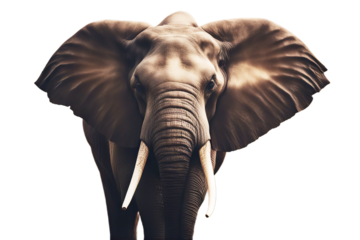 elephant an isolated head animal trunk white grey africa asian big dangerous eye face mouth giant huge indian large mammal nature nose close corpulent fat power gentle profile rough texture skin