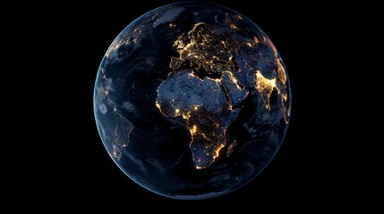 Fototapeta na wymiar Earth Illuminated at Night, panorama