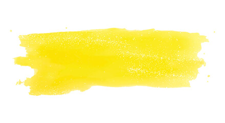 A stroke with a yellow watercolor brush. Cool and refreshing color.  Vector graphics