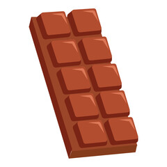 Chocolate bar icon. Tasty sweet food Milk dark dessert. Rectangle shape Vertical piece. Modern simple style. Flat design. White background. Isolated. Vector illustration